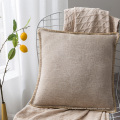 Solid Polyester Linen Pillow Cases Square Pillow Cases Cushion Covers  with Invisible Zipper